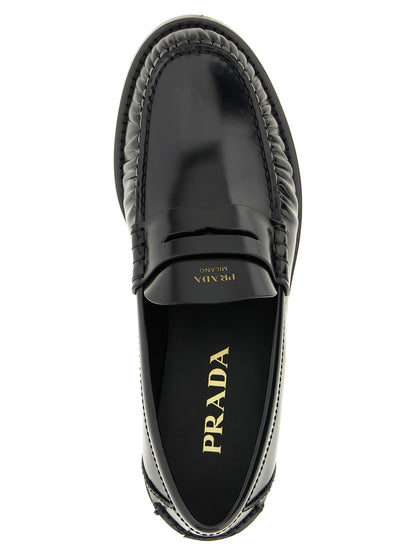 Prada Black Calfskin Slip-On Loafers