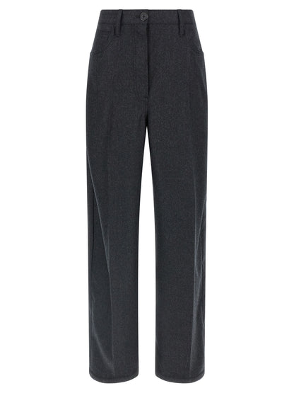 Prada Gray Virgin Wool Casual Pants