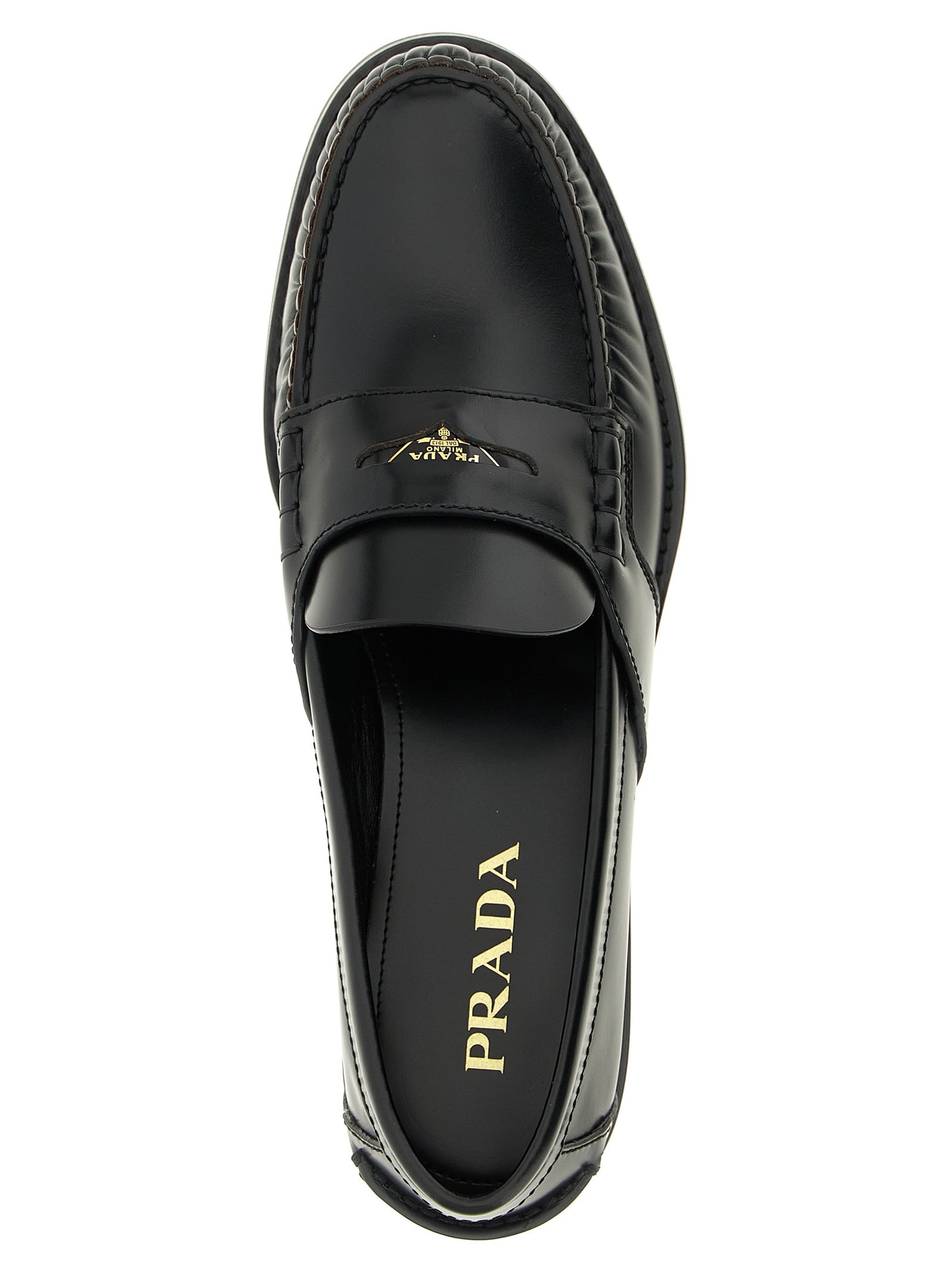 Prada Black Calfskin Slip-On Loafers