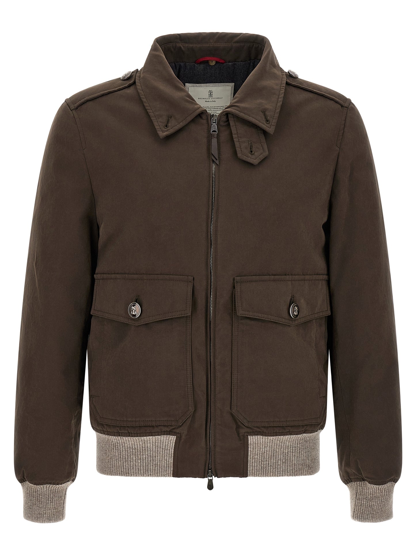 Brunello Cucinelli Brown Cotton Bomber