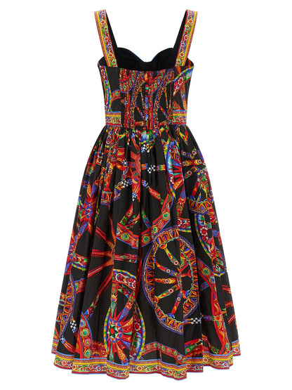Dolce & Gabbana Multicolor Cotton Midi Dress