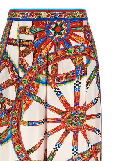 Dolce & Gabbana Multicolor Silk Casual Pants