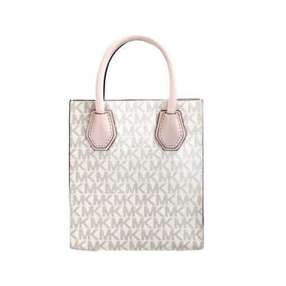 Compact 2-in-1 Shoulder & Crossbody Bag by Michael Kors for women in faux leather & canvas beige, gold, powder-pink & patterned features a enviable silhouette, showcasing a secure magnetic, ample , and enviable crossbody-strap, shoulder-strap, detachable-strap & handle for a enviable finish.