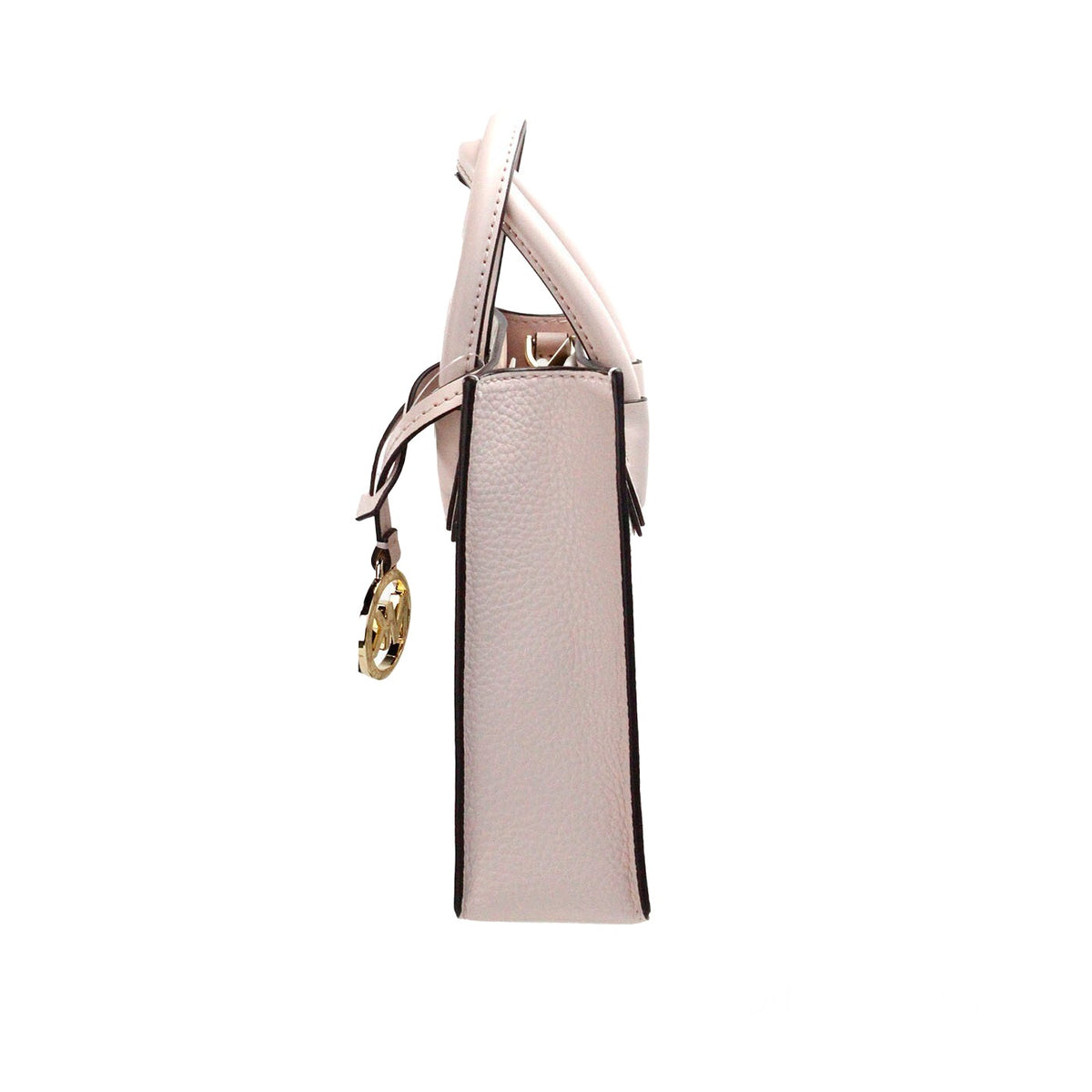 Compact 2-in-1 Shoulder & Crossbody Bag by Michael Kors for women in faux leather & canvas beige, gold, powder-pink & patterned features an effortlessly chic silhouette with a secure magnetic, ample , and versatile crossbody-strap, shoulder-strap, detachable-strap & handle for effortlessly chic everyday luxury.