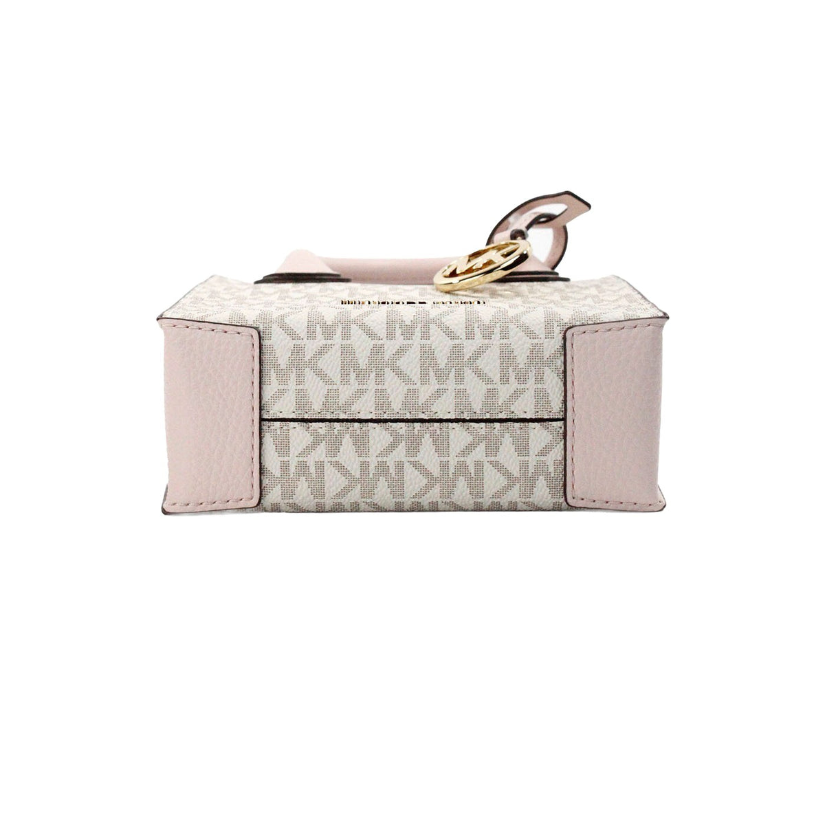 Compact 2-in-1 Shoulder & Crossbody Bag by Michael Kors for women in faux leather & canvas beige, gold, powder-pink & patterned features a effortless sophistication silhouette, secured by a magnetic with ample and versatile crossbody-strap, shoulder-strap, detachable-strap & handle for a effortless sophistication finish.