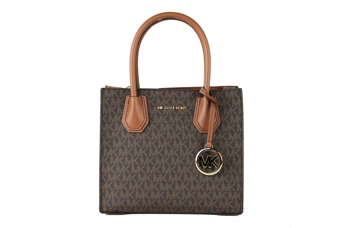 Medium Crossbody Handbag by Michael Kors for women in leather brown, gold & patterned showcases a versatile sophistication silhouette, featuring a secure , versatile sophistication , and versatile crossbody-strap, handle & detachable-strap for a versatile sophistication finish.