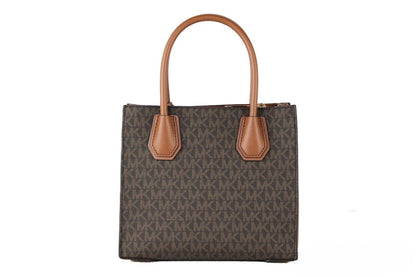 Medium Crossbody Handbag by Michael Kors for women in leather brown, gold & patterned features an multi-faceted design with a secure , ample , and versatile crossbody-strap, handle & detachable-strap for a multi-faceted finish.