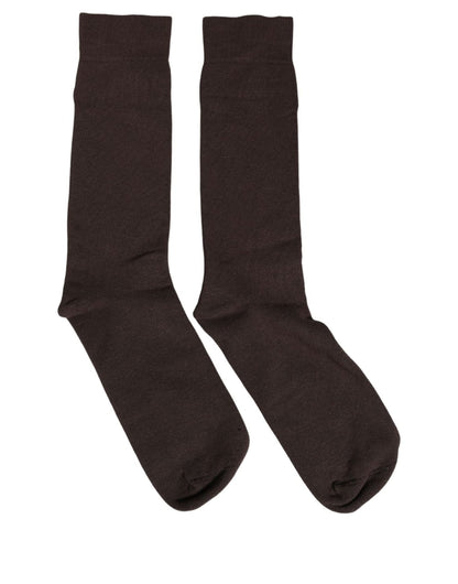 Socks by Dolce & Gabbana for women in calf leather & cotton brown features a nuanced silhouette, showcasing the nuanced Women's Calf Leather & Cotton Socks design with a refined, premium finish.