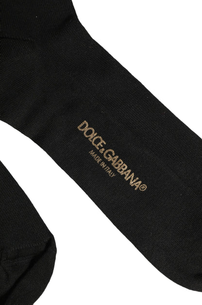 Socks by Dolce & Gabbana for women in nylon cotton & calf leather black presents a perennial silhouette, artfully capturing the refined essence of the perennial Women's Nylon Cotton & Calf Leather Socks design with a perennial finish.