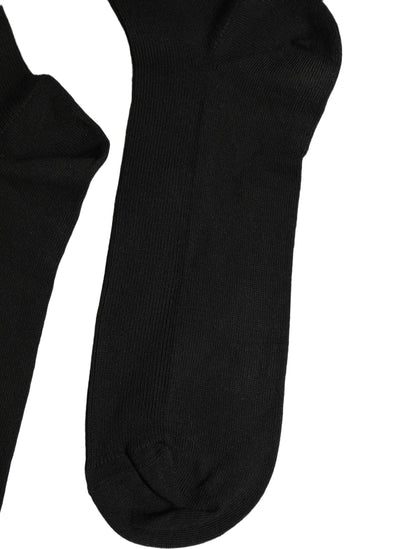 Socks by Dolce & Gabbana for women in nylon cotton & calf leather black features a nuanced silhouette, showcasing the nuanced Women's Nylon Cotton & Calf Leather Socks design with a refined, premium finish.
