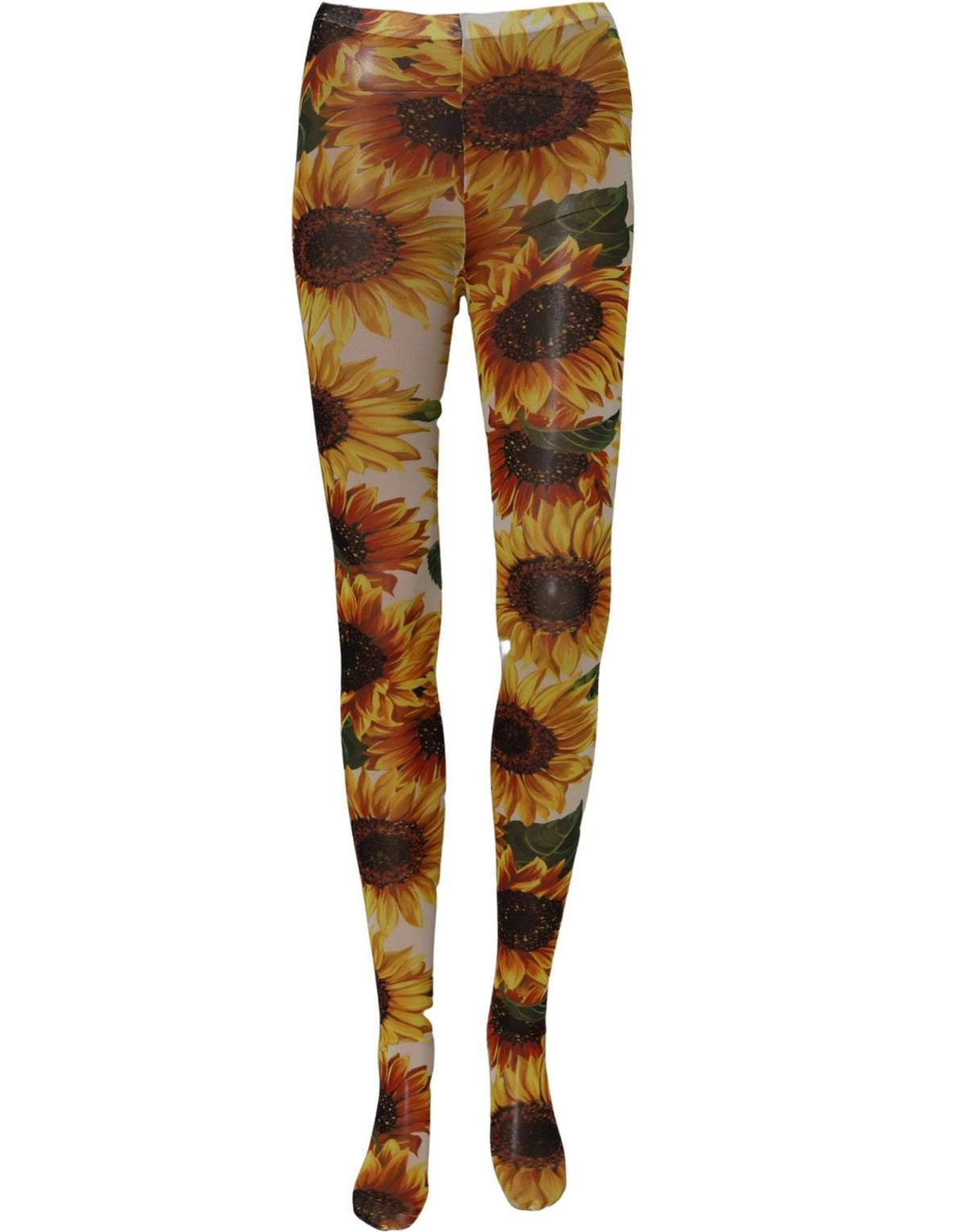 Dolce & Gabbana Women's Nylon Cotton & Calf Leather Hosiery - Brown Multicolor Floral