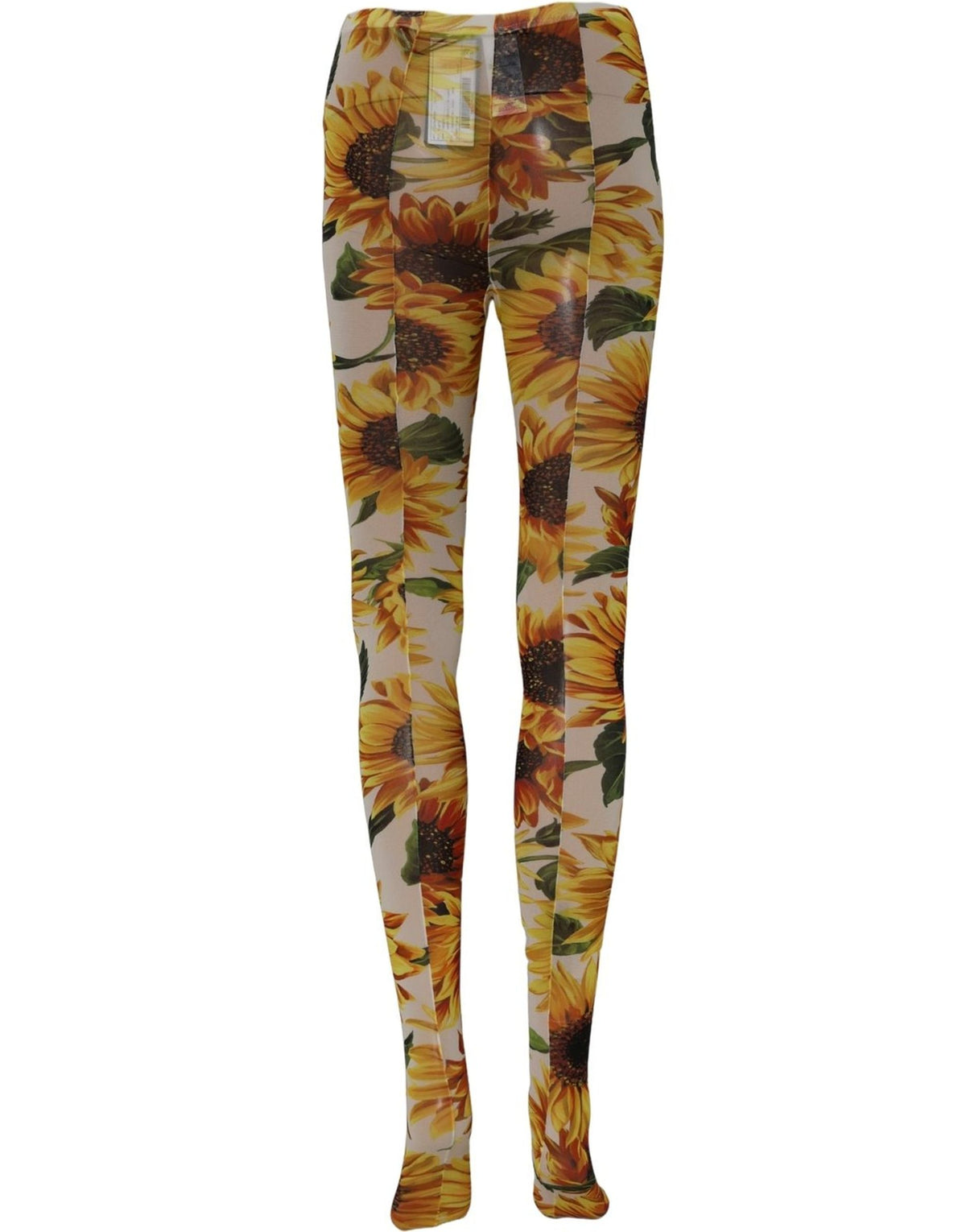 Dolce & Gabbana Women's Nylon Cotton & Calf Leather Hosiery - Brown Multicolor Floral
