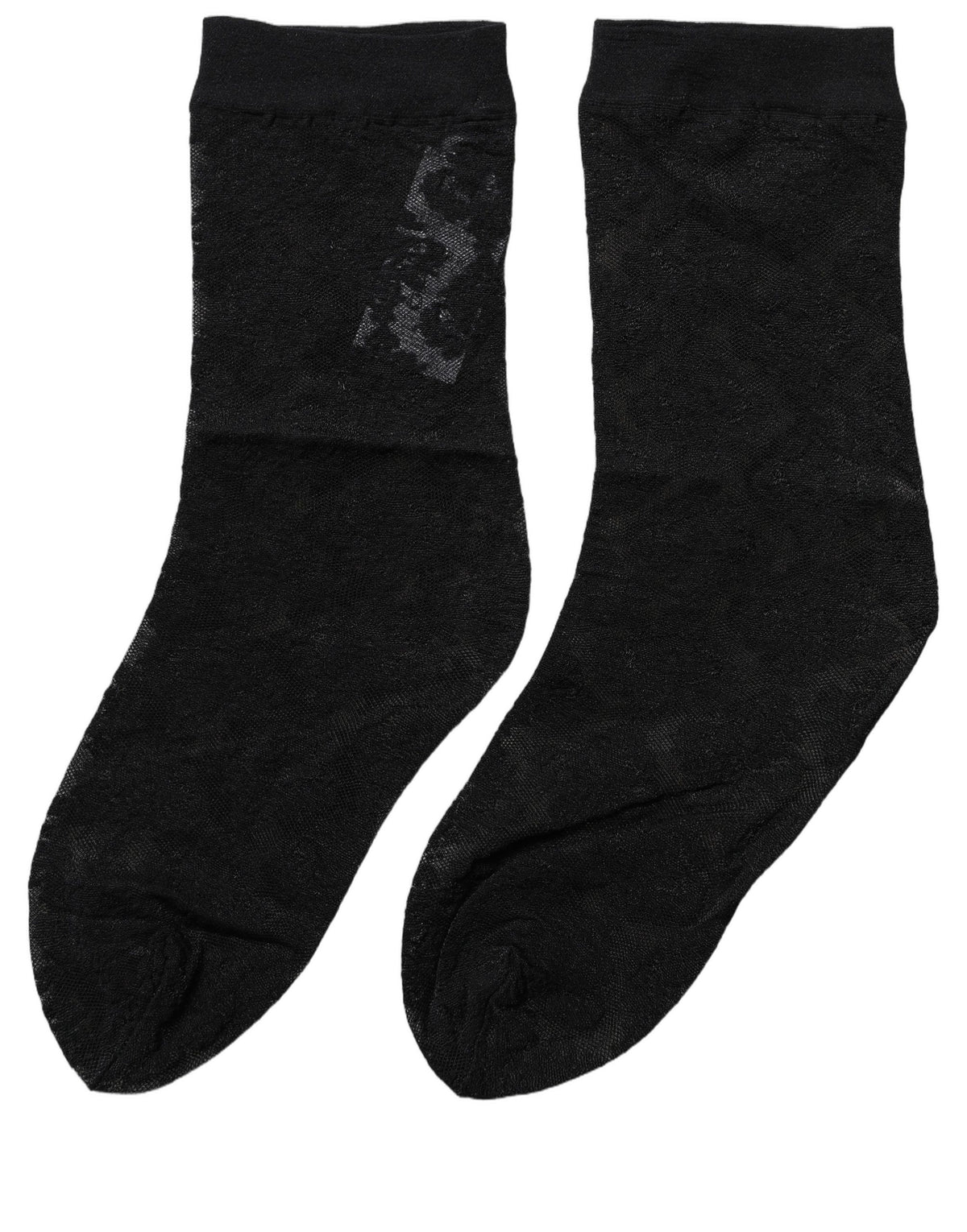 Socks by Dolce & Gabbana for women in stretch nylon mesh & calf leather black, patterned & floral features an stylish silhouette, showcasing the stylish design of this Women's Stretch Nylon Mesh & Calf Leather Socks with a stylish finish.