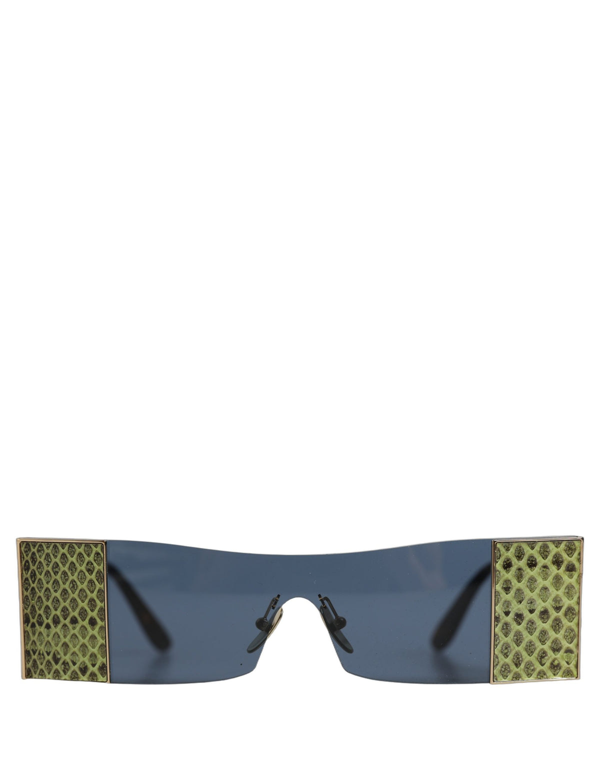 Dolce & Gabbana Rectangle Metal Sunglasses - Blue Gold Green Patterned
