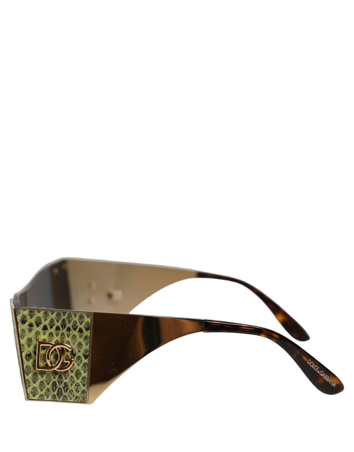 Dolce & Gabbana Rectangle Metal Sunglasses - Blue Gold Green Patterned