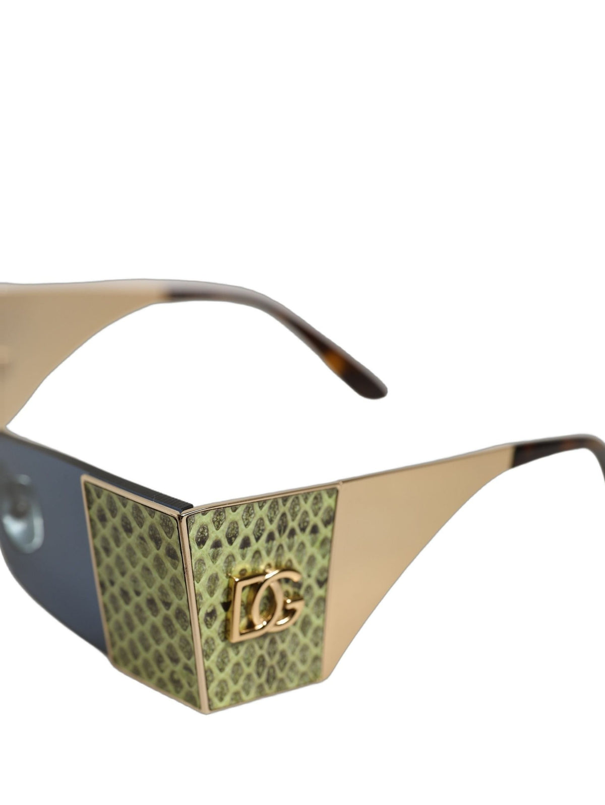 Dolce & Gabbana Rectangle Metal Sunglasses - Blue Gold Green Patterned
