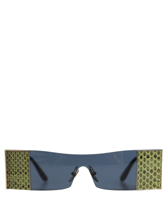Dolce & Gabbana Rectangle Metal Sunglasses - Blue Gold Green Patterned