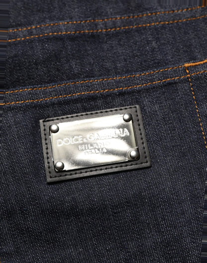 Jeans by Dolce & Gabbana for men in stretch denim cotton dark-gray & signature features a polished silhouette with a polished skinny & slim, reaching a polished long and finished with a polished .