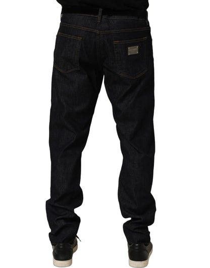 Jeans by Dolce & Gabbana for men in stretch denim cotton dark-gray & signature features an sophisticated and skinny & slim with a precise long, creating a sophisticated and sophisticated silhouette.