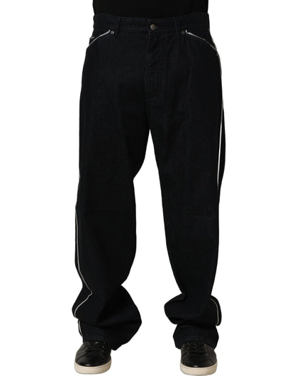 Dolce & Gabbana Black Cotton Stretch Straight Men Denim Jeans