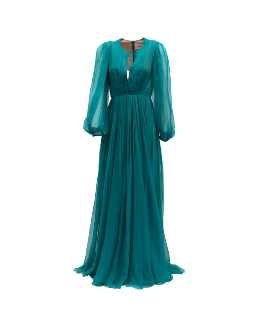 Valentino Garavani Teal Long Cocktail Dress