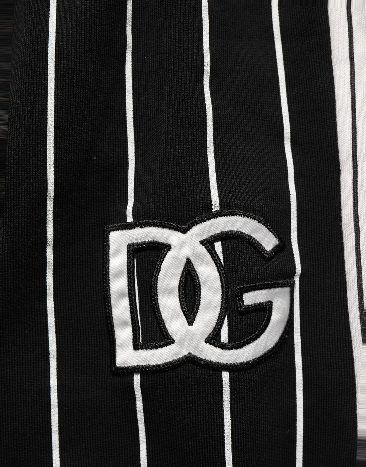 Jogger Sweatpants by Dolce & Gabbana for men in cotton black, white, pinstripe & striped features an sporty with a and long, showcasing sporty .