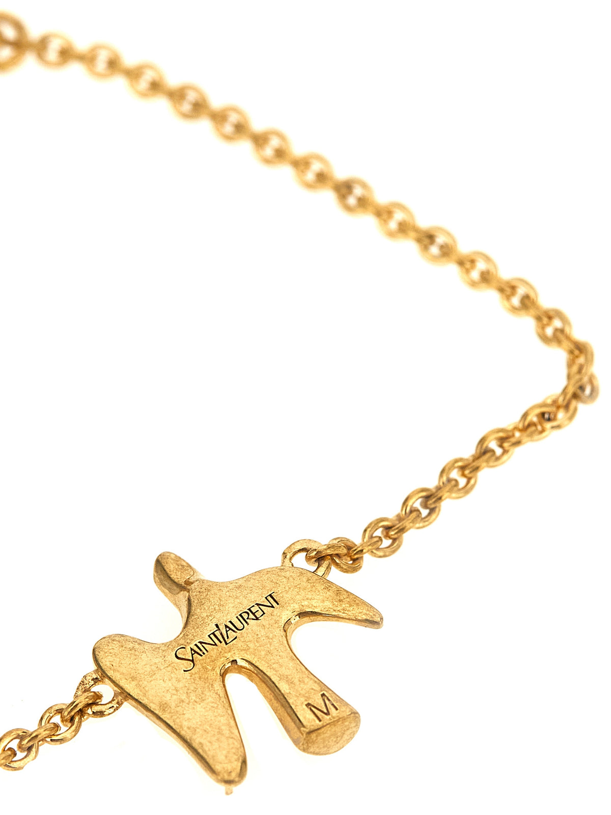 Saint Laurent Cassandre Women's Chain Charm Gold Brass Bracelet - Gold