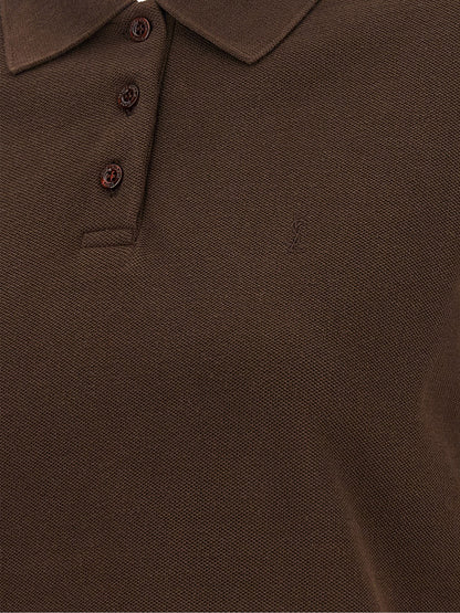 Saint Laurent Brown Cotton Polo Shirt