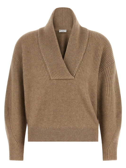 Brunello Cucinelli Beige Cashmere Cardigan