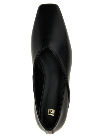 TOTEME Black Calfskin Ballet Flats