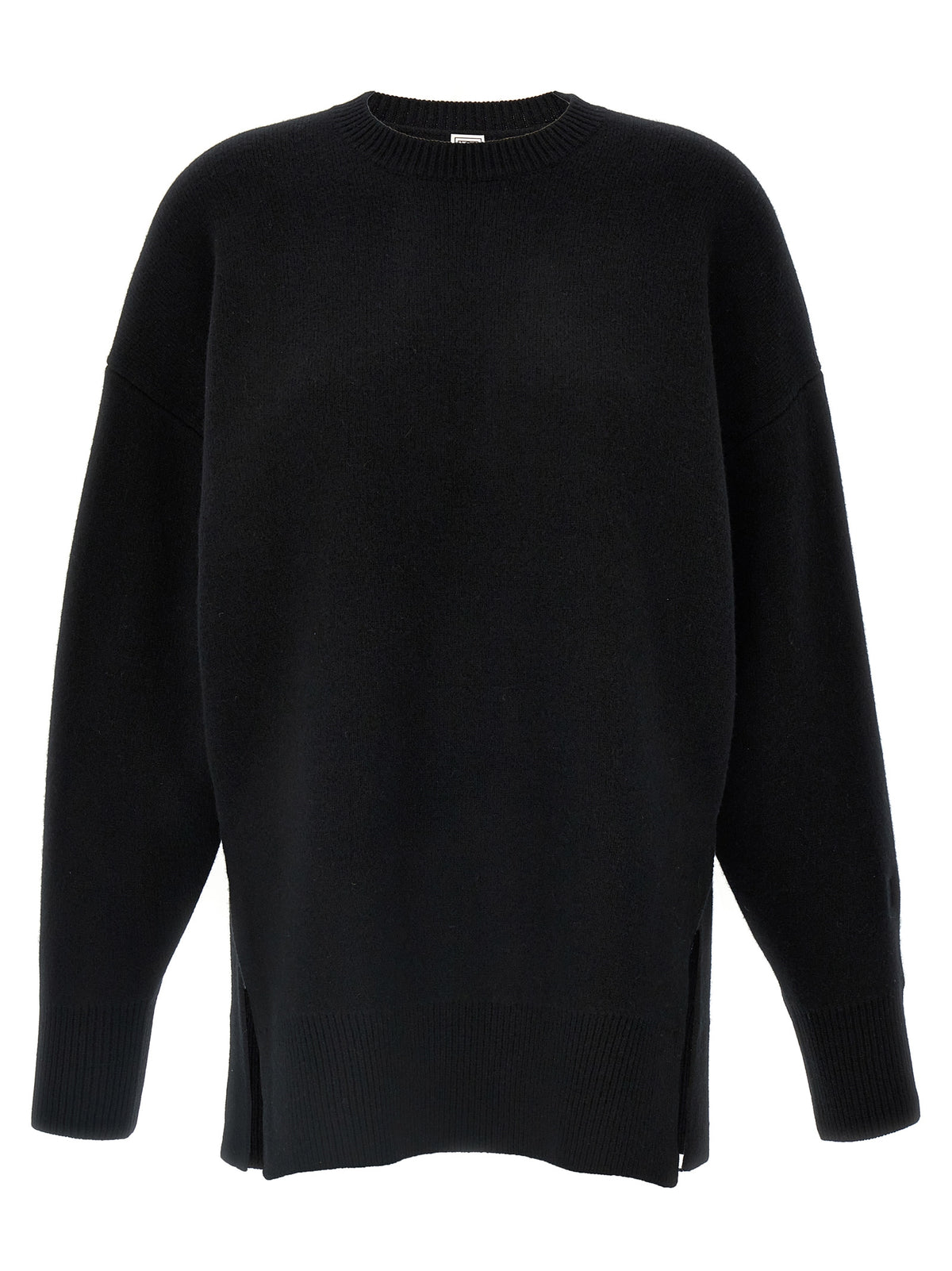 Cardigan by TOTEME for women in wool & polyester black features a nuanced silhouette with a refined crew neckline and nuanced long-sleeve detailing for a sophisticated look.