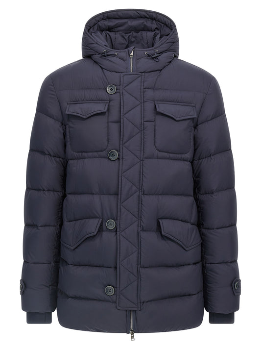 Herno Blue Polyamide Full-Length Jacket