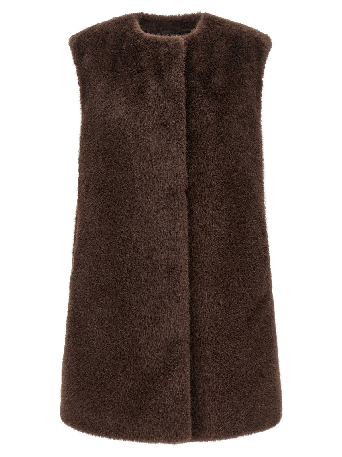 Vest by Herno for women in polyester beaver hair & fur brown features a enviable silhouette, elegantly detailed with a enviable round neckline and functional pockets for a enviable finish.