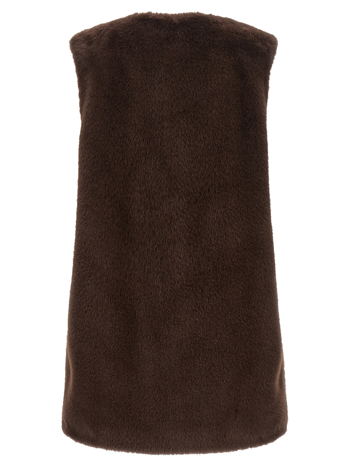 Vest by Herno for women in polyester beaver hair & fur brown features an contemporary silhouette, showcasing refined pockets and a contemporary round neckline for a sophisticated layered look.