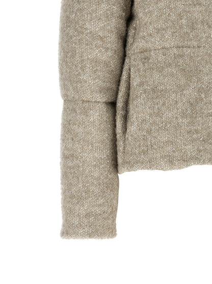 Hooded Overcoat by Herno for women in polyester viscose sequins & alpaca wool beige features a cosy chic silhouette, artfully detailed with a sophisticated hooded neckline and premium hooded & insulated for a cosy chic finish.