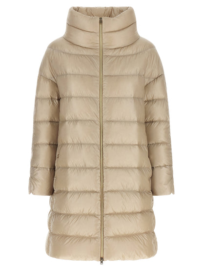 Puffer Jacket by Herno for women in nylon polyamide & silk beige features an contemporary silhouette, showcasing a sophisticated and contemporary insulated for a truly refined look.