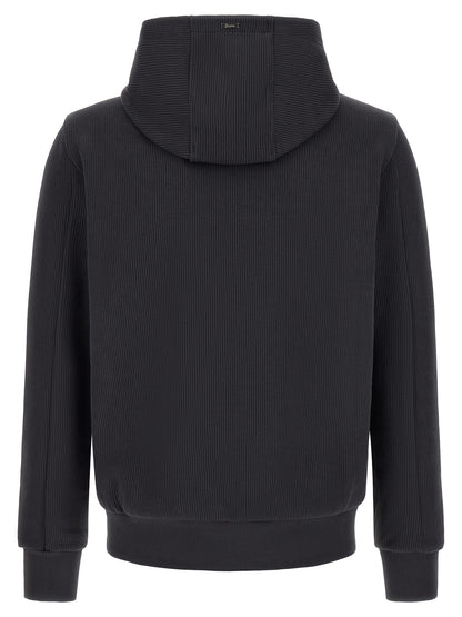 Hooded Windbreaker Jacket by Herno for men in cotton blue features an magnificent silhouette, showcasing the sophisticated hooded neckline and functional pockets, hooded & windproof for a premium, magnificent look.