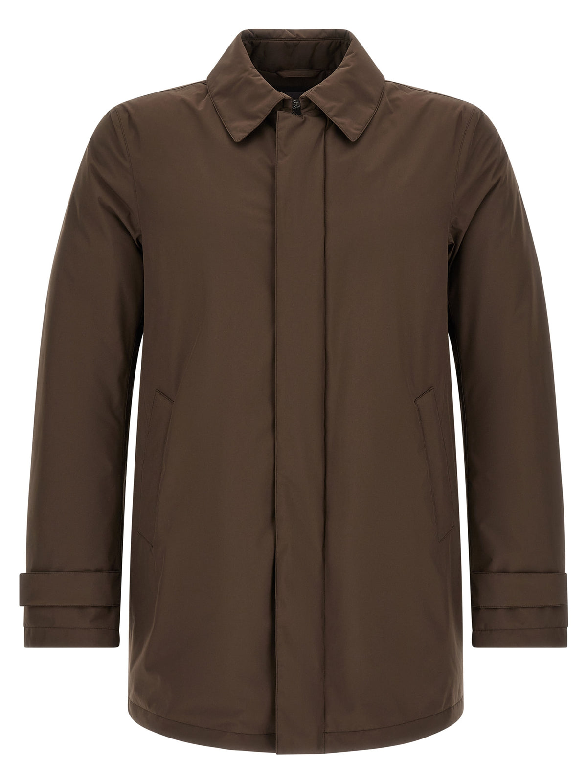 This Hooded Parka by Herno for men in polyester brown presents a enveloping silhouette, meticulously detailed with pockets & hooded and a enveloping hooded neckline.