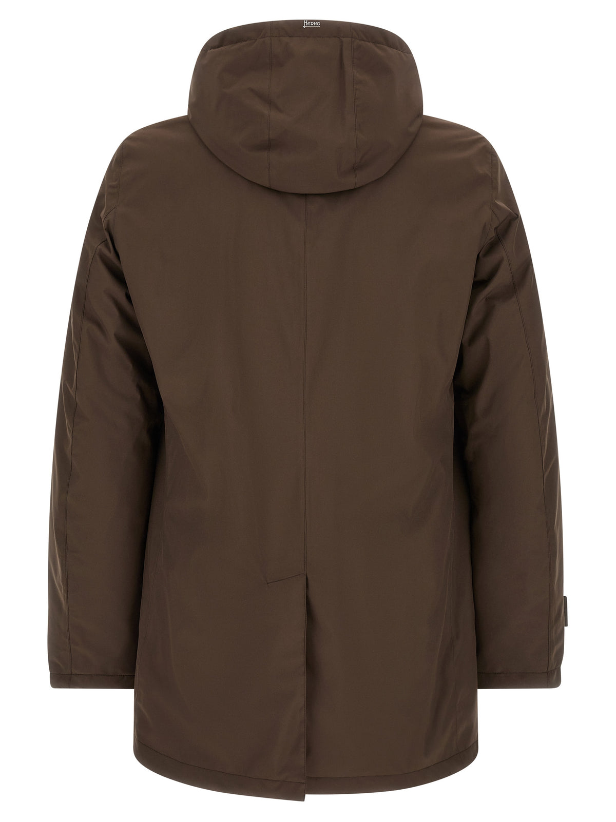 Hooded Parka by Herno for men in polyester brown features a modern silhouette, showcasing a sophisticated hooded neckline and premium pockets & hooded for a truly modern finish.