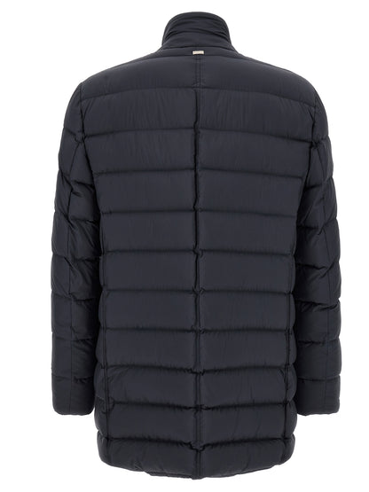Puffer Jacket by Herno for men in nylon navy features an contemporary silhouette, showcasing a sophisticated and contemporary windproof, pockets & insulated for a truly refined look.