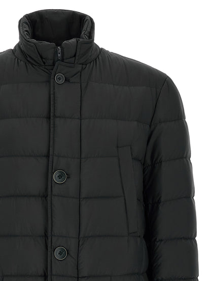 Puffer Jacket by Herno for men in nylon black features a city-ready silhouette, detailed with water-resistant, windproof & insulated and a city-ready high-neck neckline.