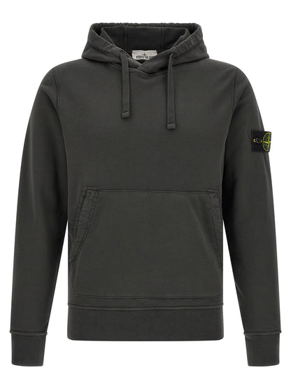 Sweatshirt by Stone Island for men in organic cotton gray showcases a slouchy chic silhouette, artfully detailed with a slouchy chic and for a slouchy chic finish.