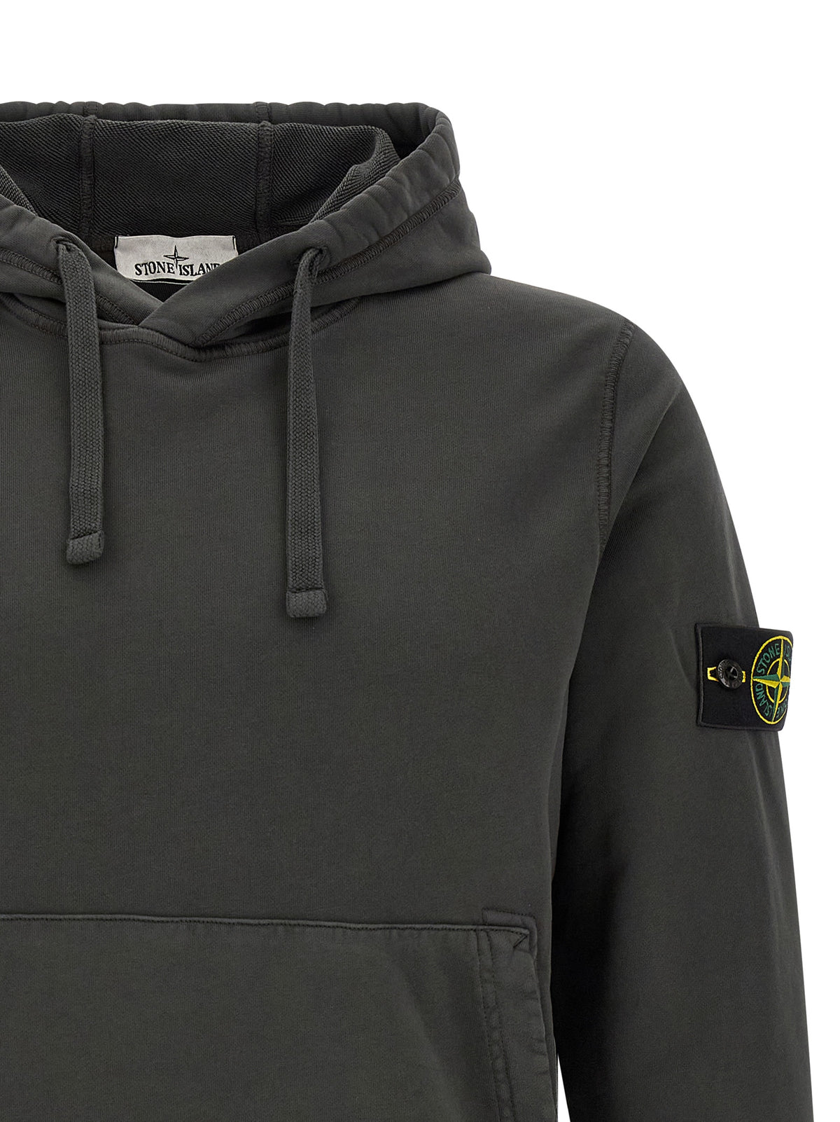 Sweatshirt by Stone Island for men in organic cotton gray features an exquisite silhouette, showcasing and details for a exquisite look.