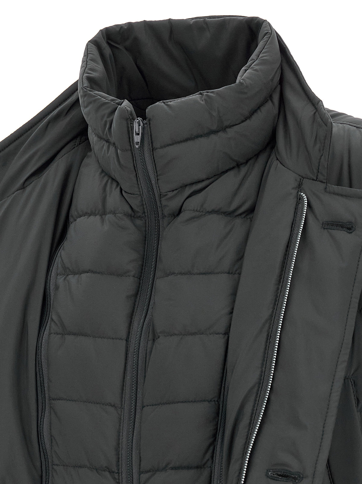 This Puffer Jacket by Herno for men in nylon gray exhibits a edgy silhouette, meticulously detailed with functional water-resistant, windproof, pockets & insulated and a edgy for a edgy finish.