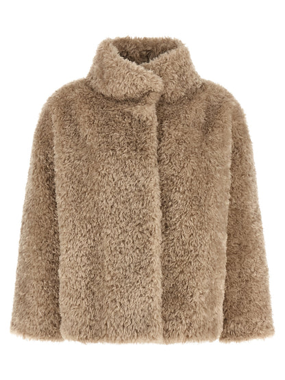 Overcoat by Herno for women in polyester beige showcases a enveloping silhouette, detailed with distinctive pockets and a enveloping .