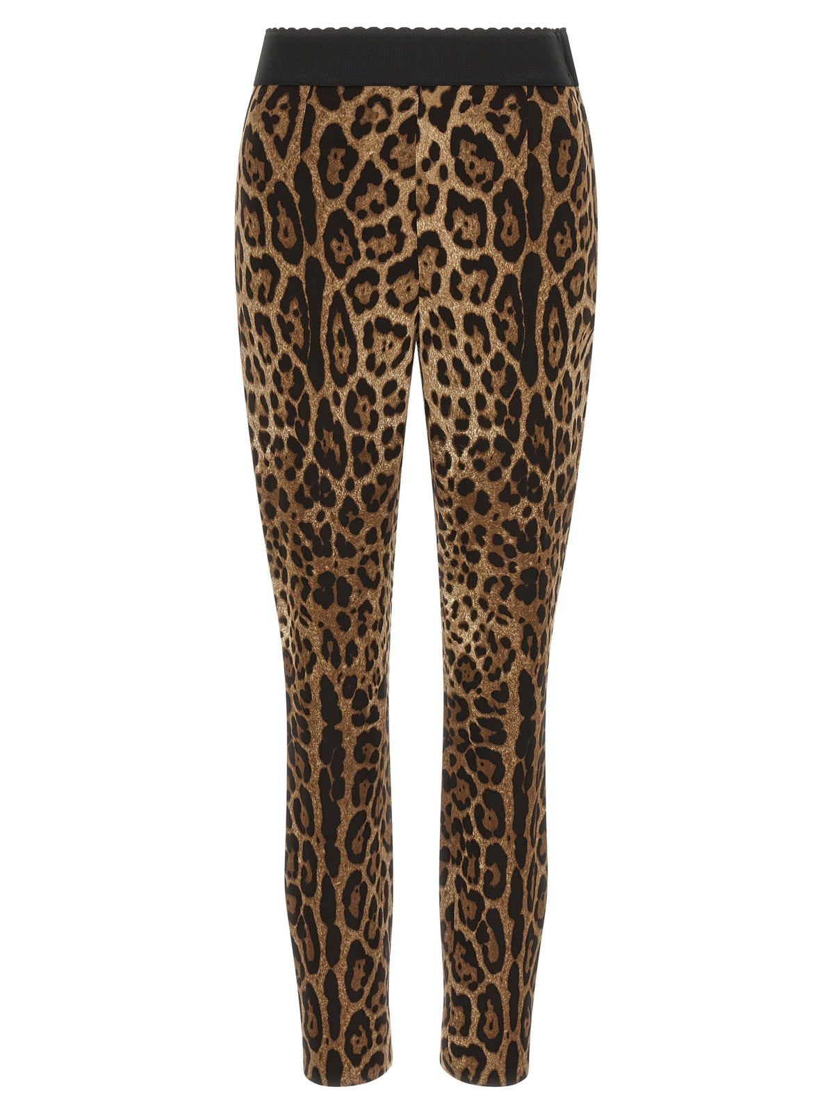 Activewear Leggings by Dolce & Gabbana for women in stretch viscose animal, black, brown & print features an versatile silhouette, showcasing with a versatile wide & leggings, long, and high rise for a high-performance look.