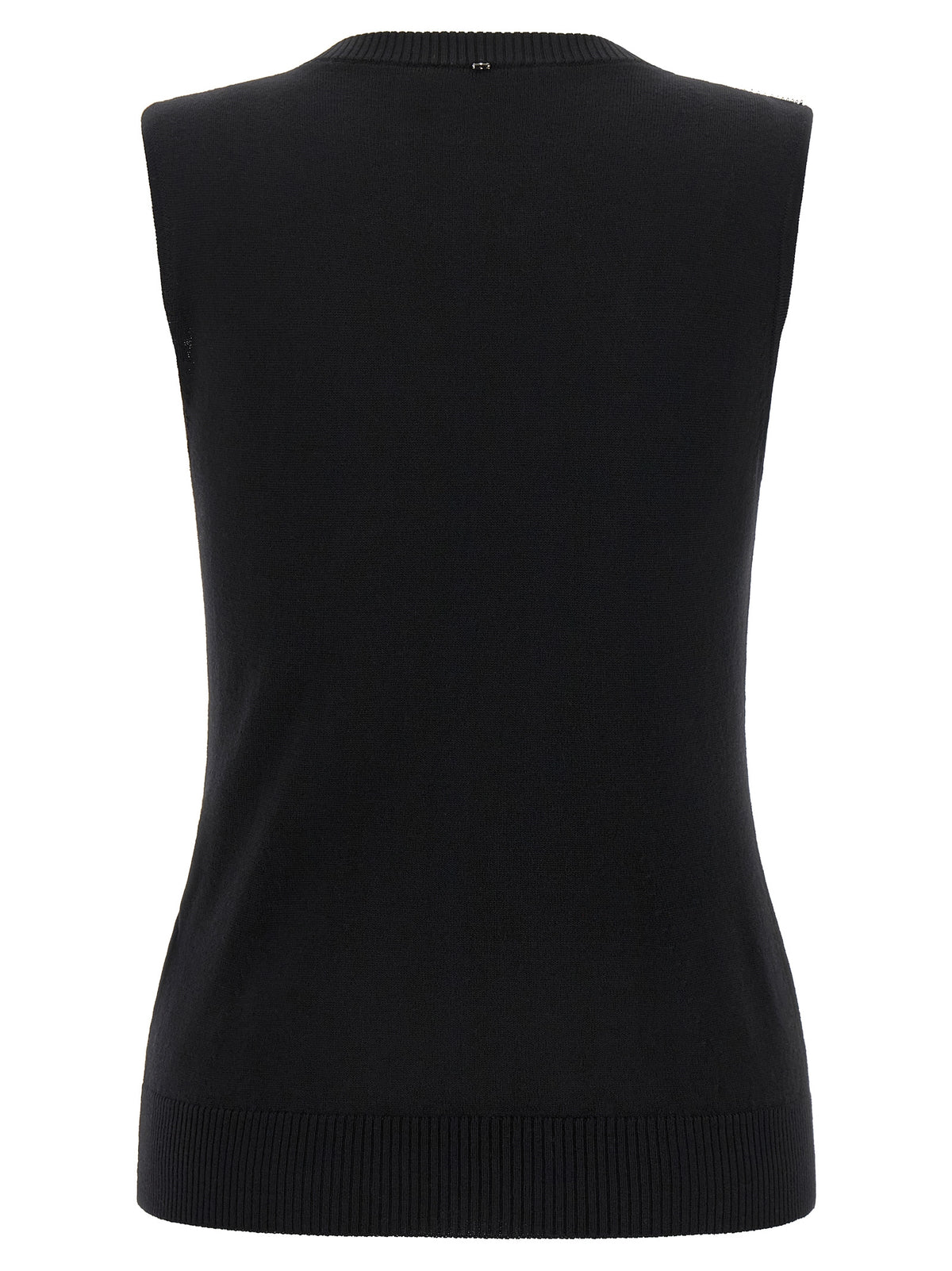 Tank Top by Sportmax for women in virgin wool & crystal black, patterned & signature features an bespeak silhouette, showcasing an bespeak and bespeak for a truly sophisticated look.