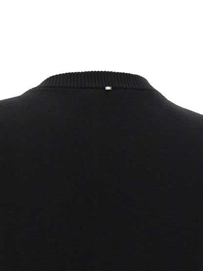 Tank Top by Sportmax for women in virgin wool & crystal black, patterned & signature showcases a sumptuous silhouette, artfully detailed with a sumptuous and for a truly sumptuous finish.