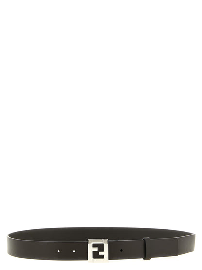 Belt by Fendi for men in calfskin leather & palladium brown & palladium features a versatile silhouette, artfully showcasing the versatile design of the Calfskin Leather & Palladium Belt for a sophisticated, premium finish.