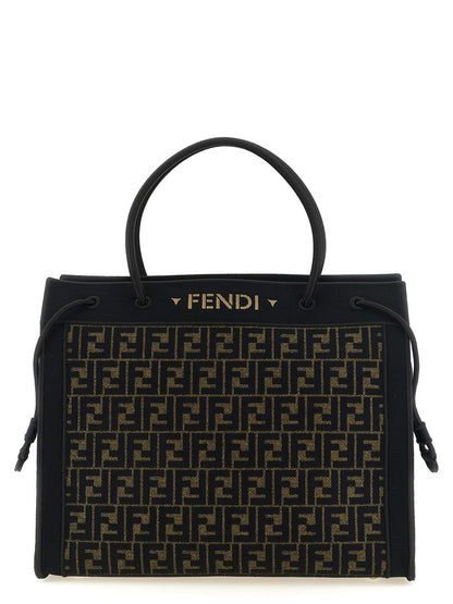 This Shopper Tote Bag by Fendi for women in cotton polyamide & polyurethane black, brown & patterned features an on trend Cotton Polyamide & Polyurethane Shopper Tote Bag design with a secure , ample , and on trend handle.